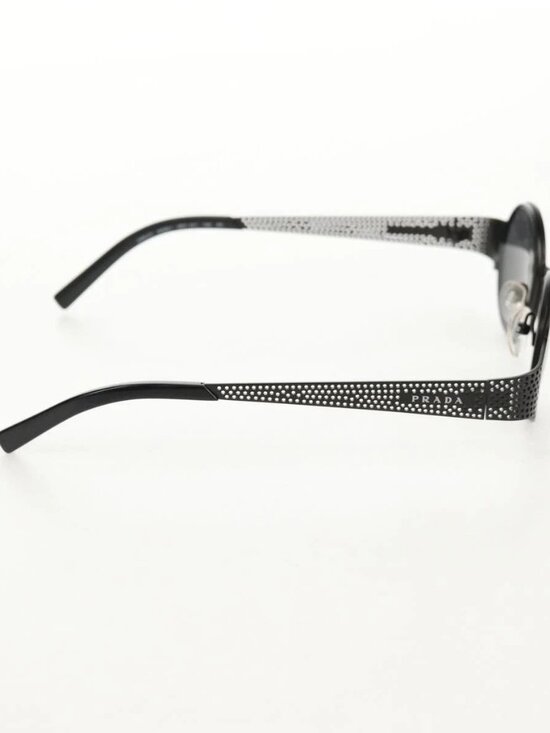 PRADA Sunglasses metal Black SPR511 Auth